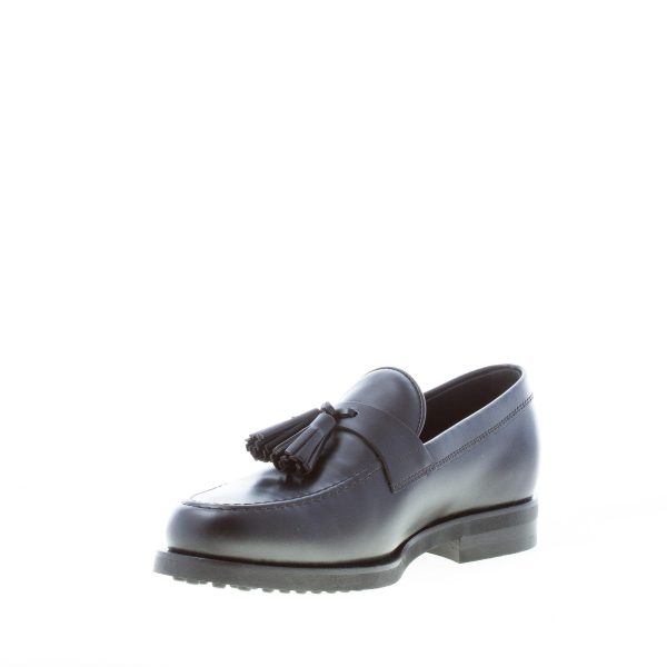 TOD'S uomo mocassino in pelle NERO con fascetta e nappine. Suola in gomma - immagine 6