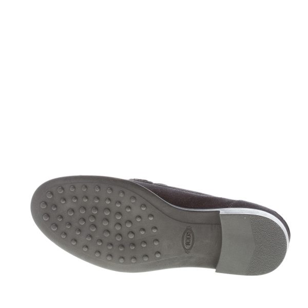 TOD'S donna mocassino in camoscio NERO con fibbia frangia e nappine. Suola gomma - immagine 8