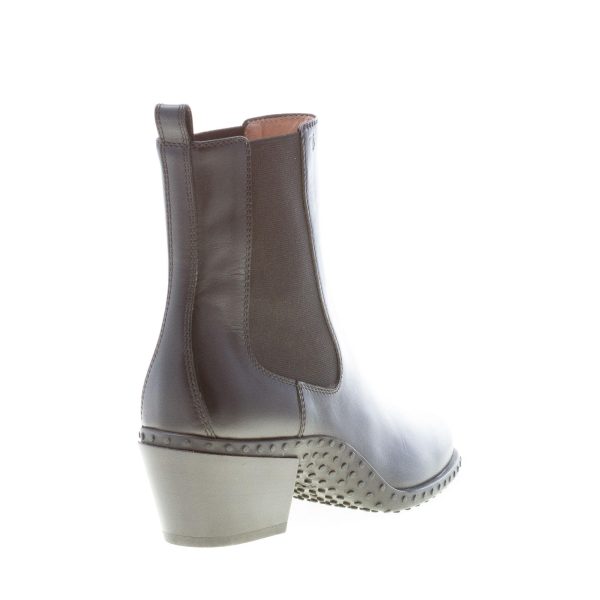 TOD'S donna stivaletto Western elasticizzato in pelle NERO. Tacco 5 cm - immagine 3