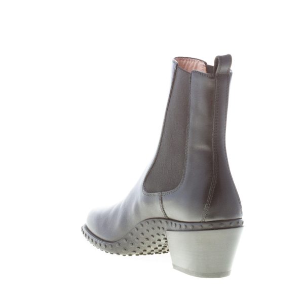 TOD'S donna stivaletto Western elasticizzato in pelle NERO. Tacco 5 cm - immagine 4