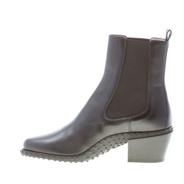 TOD'S donna stivaletto Western elasticizzato in pelle NERO. Tacco 5 cm - immagine 5