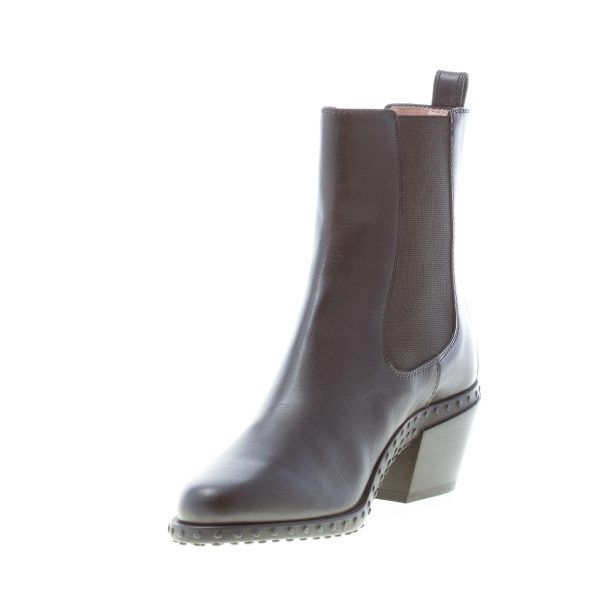 TOD'S donna stivaletto Western elasticizzato in pelle NERO. Tacco 5 cm - immagine 6