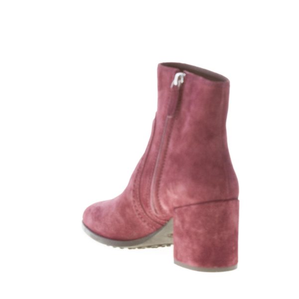 TOD'S donna tronchetto in camoscio BORDEAUX con zip e cuciture. Tacco 7 cm - immagine 4