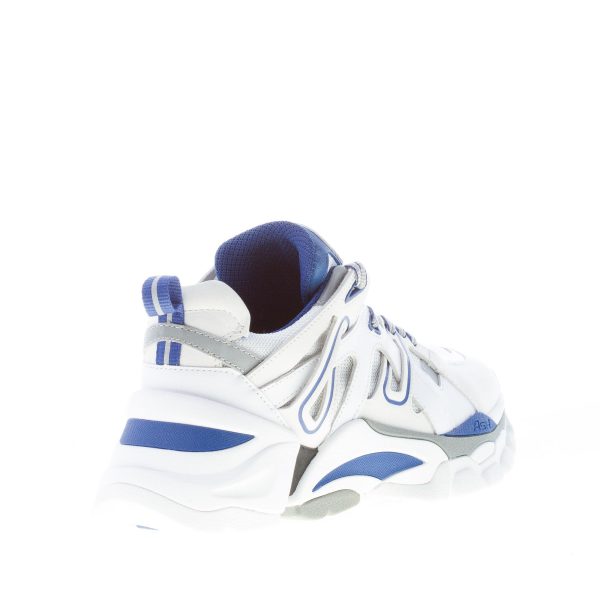 ASH donna sneaker Flash in nappa tessuto tecnico e nabuk BIANCO più blu - immagine 3