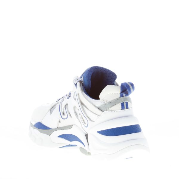 ASH donna sneaker Flash in nappa tessuto tecnico e nabuk BIANCO più blu - immagine 4