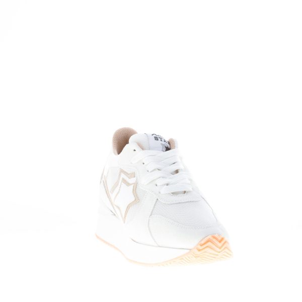 ATLANTIC STARS donna sneaker Andromeda in camoscio e tessuto BIANCO più oro - immagine 2