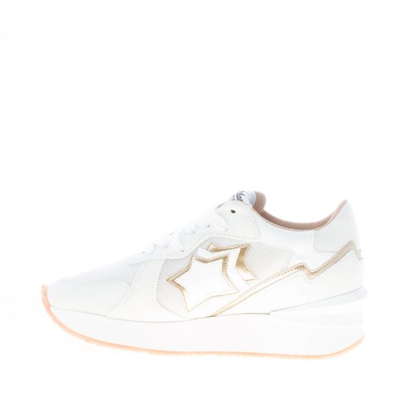 ATLANTIC STARS donna sneaker Andromeda in camoscio e tessuto BIANCO più oro - immagine 5
