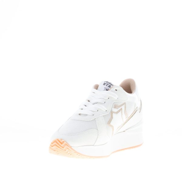 ATLANTIC STARS donna sneaker Andromeda in camoscio e tessuto BIANCO più oro - immagine 6