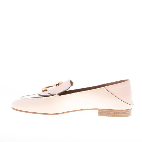 CHLOE' donna mocassino in pelle lucida ROSA con placca C logo. Tacco 1 cm - immagine 5