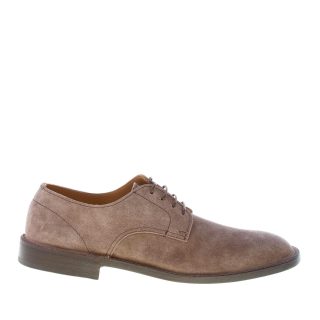 GREEN GEORGE Herren Derby-Schuh aus Veloursleder in Taupe mit glatter Spitze. Ledersohle