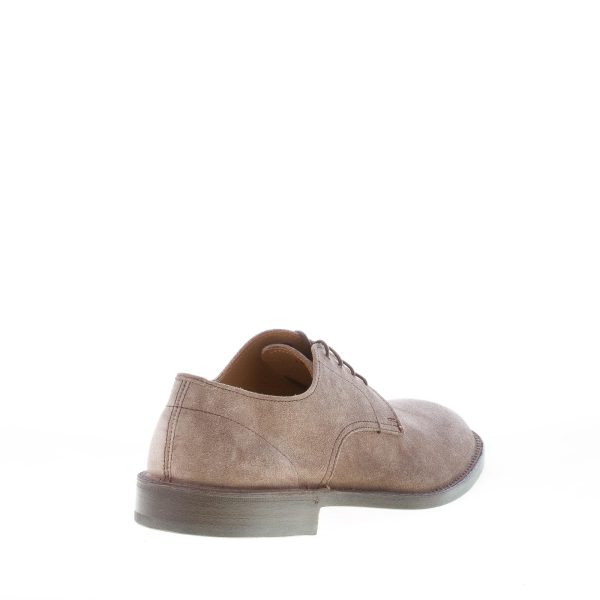 GREEN GEORGE uomo scarpa derby liscia in camoscio TORTORA con suola in cuoio - immagine 3