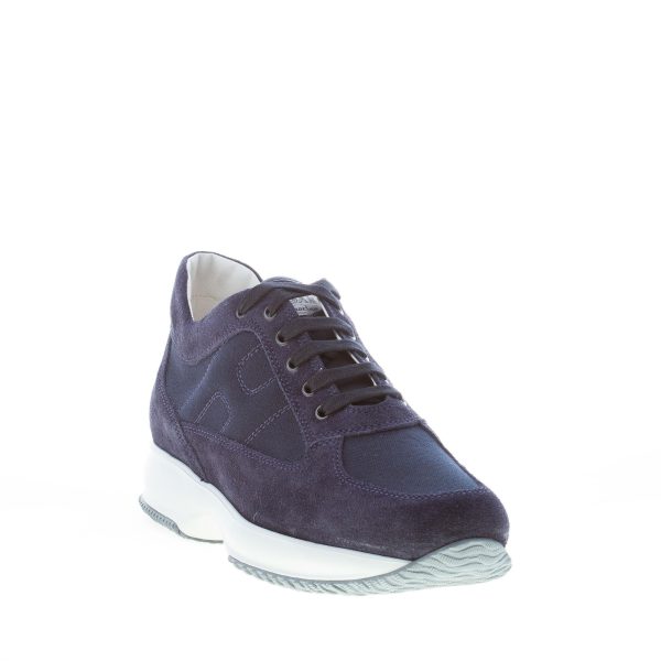 HOGAN uomo Interactive sneaker in camoscio e tessuto BLU notte - immagine 2