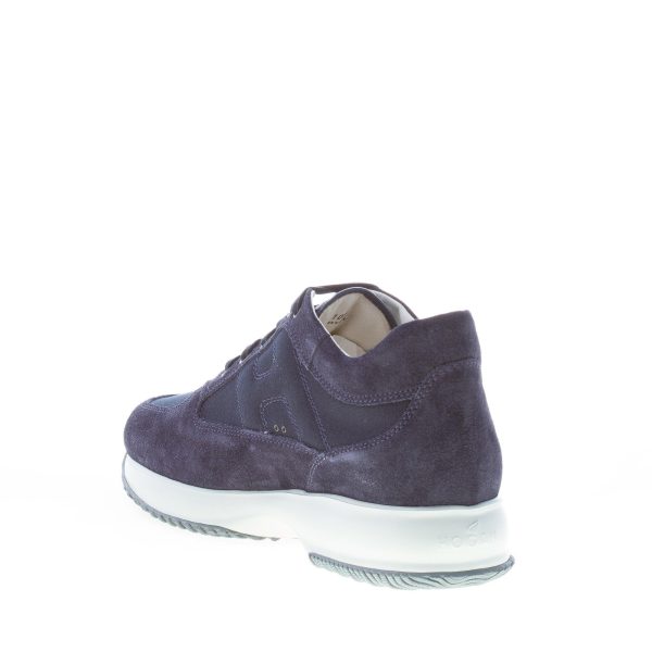 HOGAN uomo Interactive sneaker in camoscio e tessuto BLU notte - immagine 4