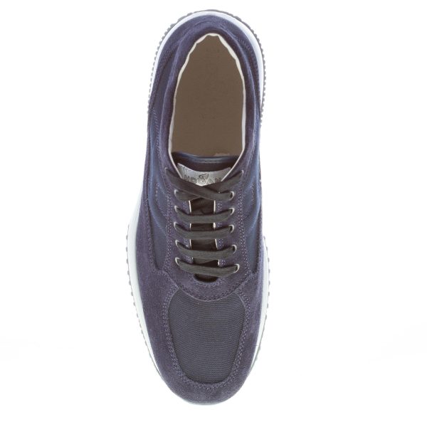HOGAN uomo Interactive sneaker in camoscio e tessuto BLU notte - immagine 7