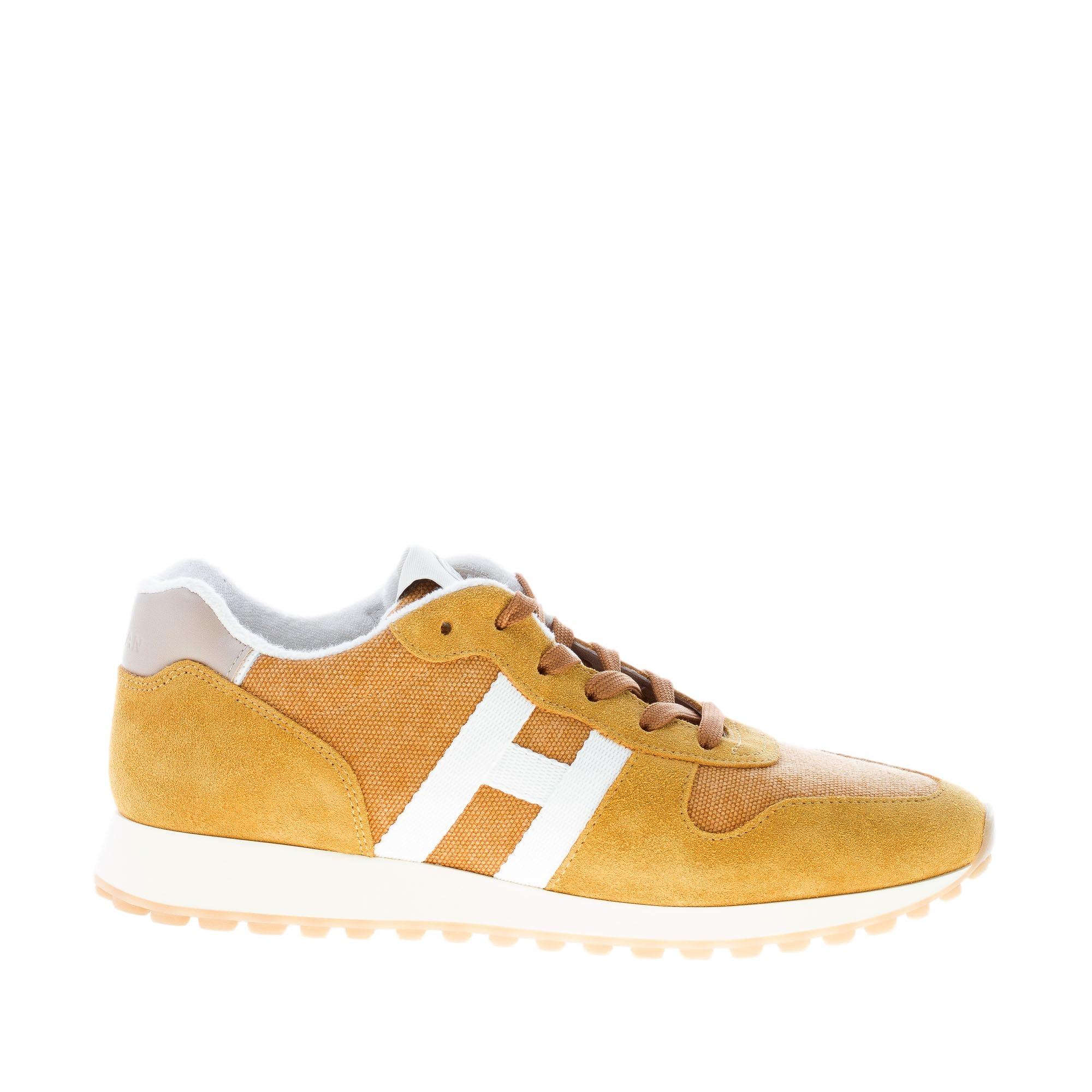 HOGAN uomo H429 sneaker in camoscio più tela SENAPE | Strike Calzature