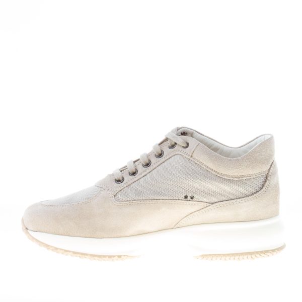 HOGAN donna Interactive sneaker in camoscio più tessuto BEIGE con H di strass - immagine 5