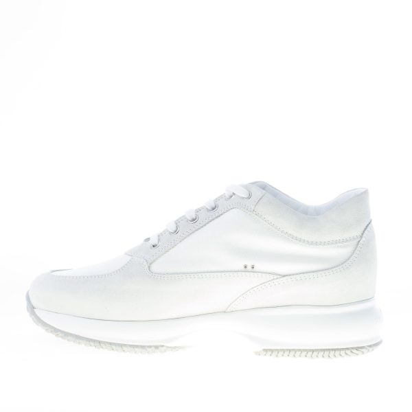HOGAN donna Interactive sneaker in camoscio più tessuto BIANCO con H di strass - immagine 5