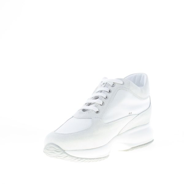 HOGAN donna Interactive sneaker in camoscio più tessuto BIANCO con H di strass - immagine 6