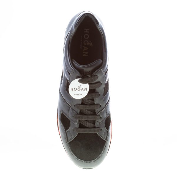 HOGAN donna H501 sneaker in pelle e vernice NERO con maxi platform poroso - immagine 7