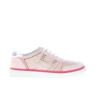 HOGAN donna H508 sneaker in camoscio ROSA CIPRIA con impunture colorate e forature
