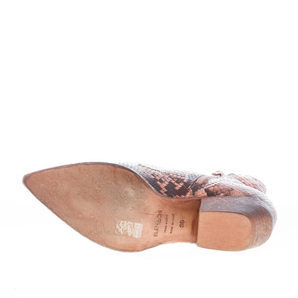 ELENA IACHI donna stivaletto texano in pelle stampa rettile ROSA vintage. Tacco 4 cm - immagine 8