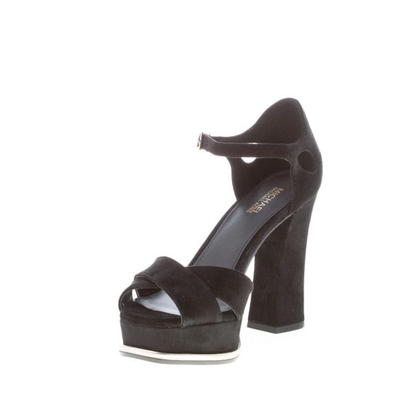 MICHAEL KORS donna sandalo Elana Platform in camoscio NERO. Tacco 11 cm - immagine 6