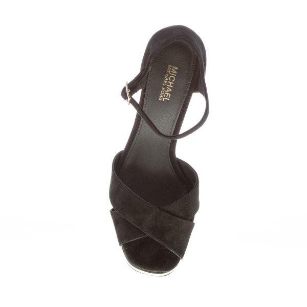 MICHAEL KORS donna sandalo Elana Platform in camoscio NERO. Tacco 11 cm - immagine 7