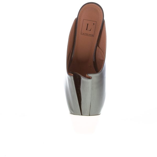 L'AUTRE CHOSE donna sabot in vernice bicolore NERO e LATTE. Tacco 2,5 cm - immagine 7