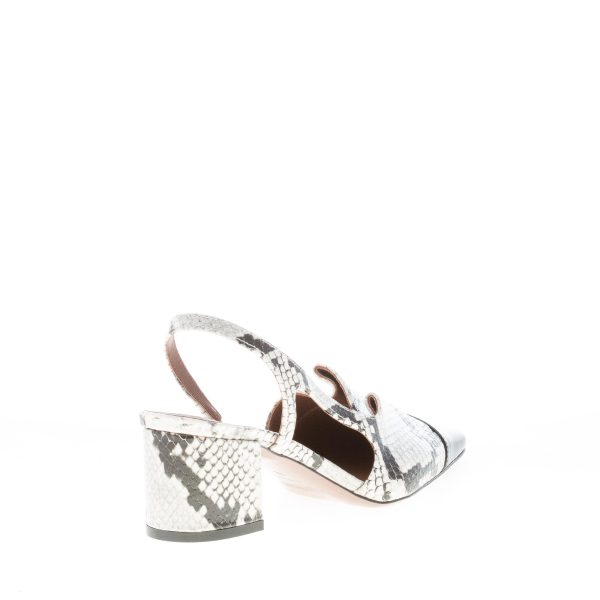 L'AUTRE CHOSE donna slingback in pelle stampa rettile NATURALE e nero. Tacco 6 cm - immagine 3