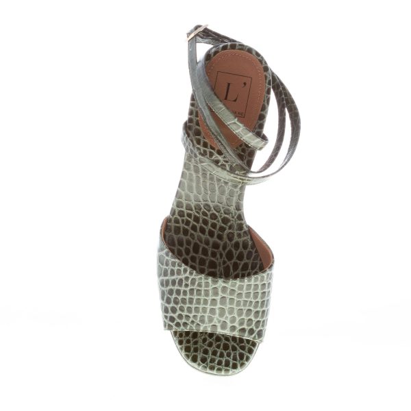 L'AUTRE CHOSE donna sandalo in pelle stampa cocco VERDE con maxi plateau. Tacco 11 cm - immagine 7