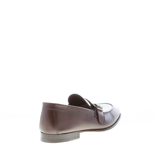 MIGLIORE uomo mocassino in pelle MARRONE con fibbia. Suola cuoio - immagine 3