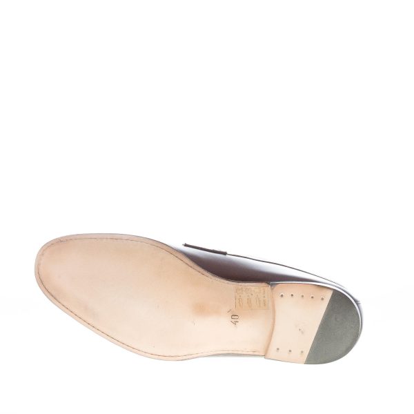 MIGLIORE uomo mocassino in pelle MARRONE con fibbia. Suola cuoio - immagine 8