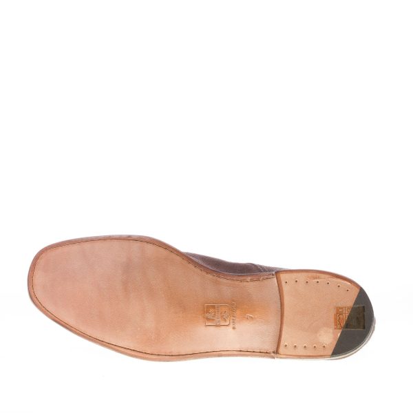 O'KEEFFE uomo scarpa artigianale con fibbia Andy in camoscio MARRONE. Suola cuoio - immagine 8