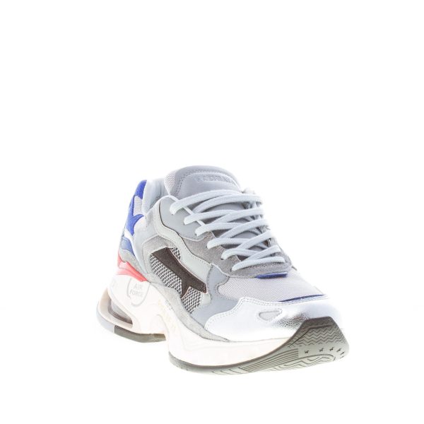PREMIATA uomo sneaker Sharky 043 in pelle, tessuto tecnico e camoscio GRIGIO più multicolore - immagine 2