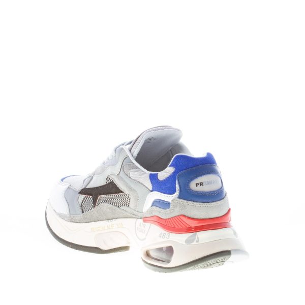 PREMIATA uomo sneaker Sharky 043 in pelle, tessuto tecnico e camoscio GRIGIO più multicolore - immagine 4