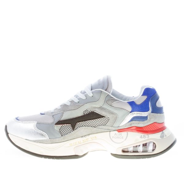 PREMIATA uomo sneaker Sharky 043 in pelle, tessuto tecnico e camoscio GRIGIO più multicolore - immagine 5