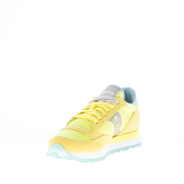 SAUCONY donna sneaker Jazz Original in nylon e camoscio GIALLO più grigio - immagine 6