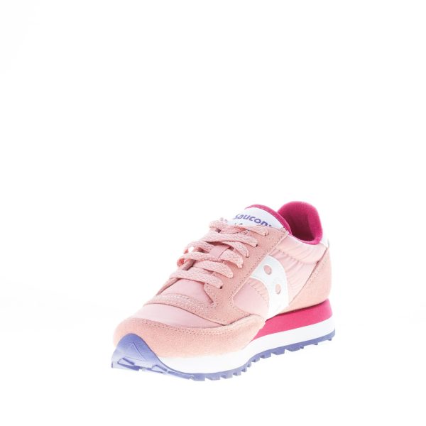 SAUCONY donna sneaker Jazz Original in nylon e camoscio ROSA più bianco e vinaccia - immagine 6