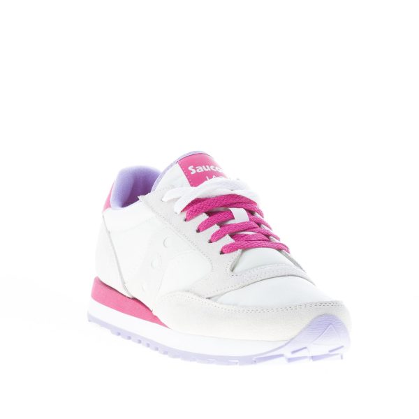 SAUCONY donna sneaker Jazz Original in nylon e camoscio BIANCO più vinaccia - immagine 2