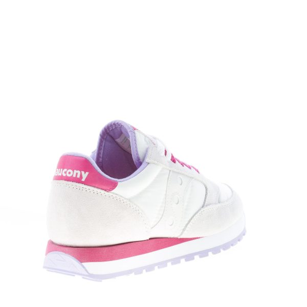 SAUCONY donna sneaker Jazz Original in nylon e camoscio BIANCO più vinaccia - immagine 3