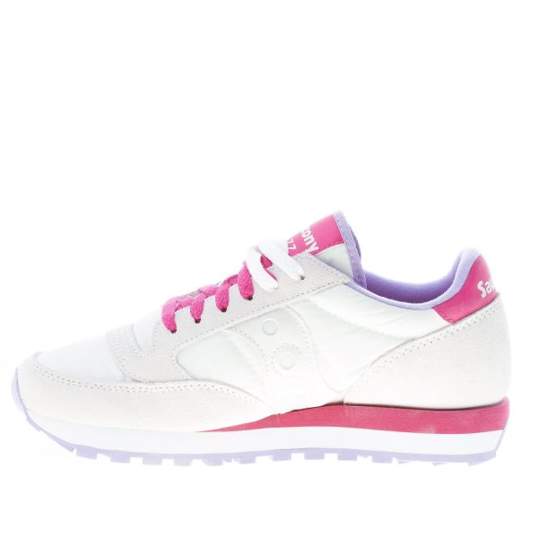 SAUCONY donna sneaker Jazz Original in nylon e camoscio BIANCO più vinaccia - immagine 5