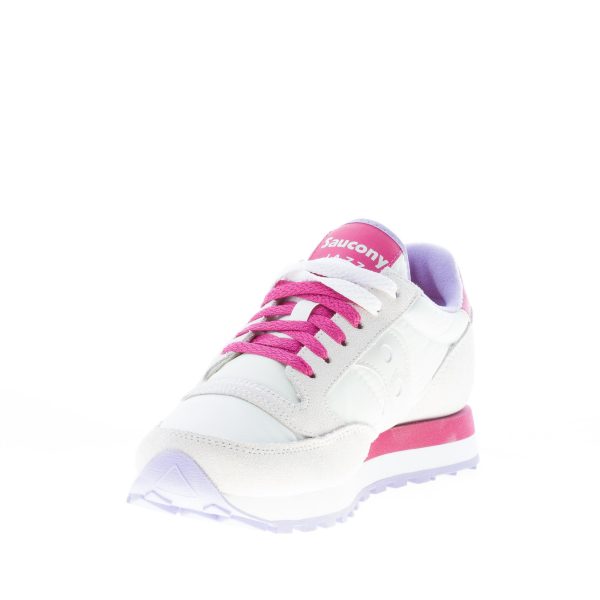 SAUCONY donna sneaker Jazz Original in nylon e camoscio BIANCO più vinaccia - immagine 6