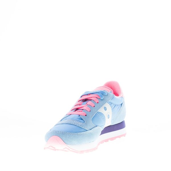 SAUCONY donna sneaker Jazz Original in nylon e camoscio AZZURRO più rosa - immagine 6