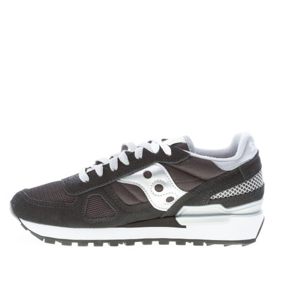 SAUCONY donna sneaker Shadow Original in tessuto e camoscio NERO più argento - immagine 5