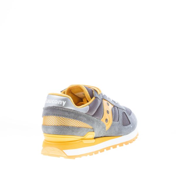 SAUCONY uomo sneaker Shadow Original in tessuto e camoscio GRIGIO più giallo - immagine 3