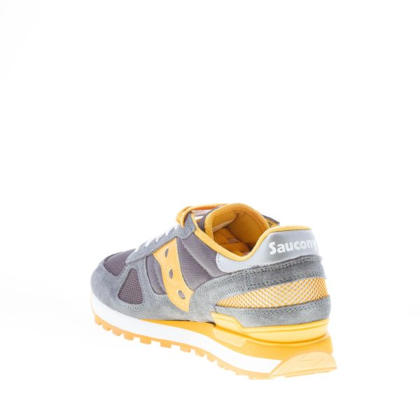 SAUCONY uomo sneaker Shadow Original in tessuto e camoscio GRIGIO più giallo - immagine 4