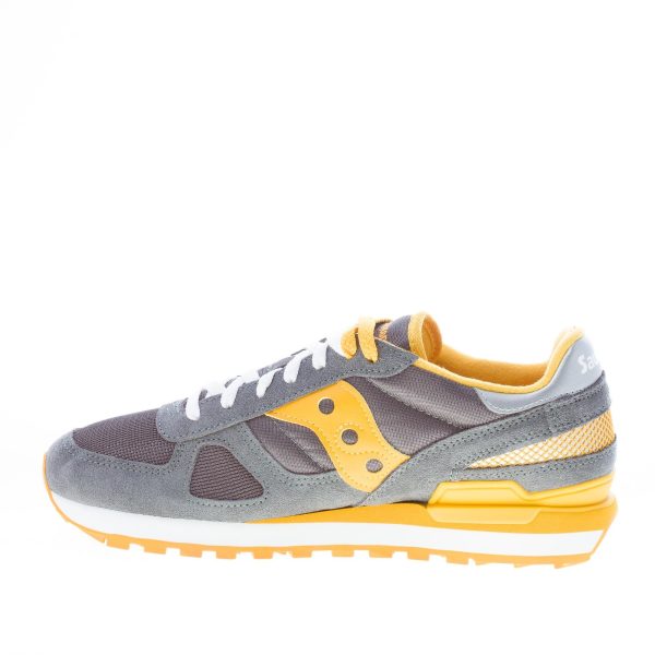 SAUCONY uomo sneaker Shadow Original in tessuto e camoscio GRIGIO più giallo - immagine 5