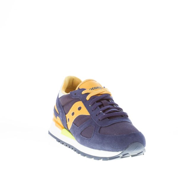 SAUCONY uomo sneaker Shadow Original in tessuto e camoscio BLU NAVY più giallo - immagine 2