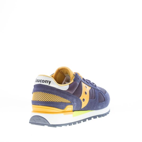 SAUCONY uomo sneaker Shadow Original in tessuto e camoscio BLU NAVY più giallo - immagine 3