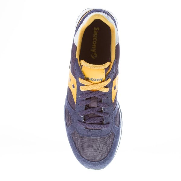SAUCONY uomo sneaker Shadow Original in tessuto e camoscio BLU NAVY più giallo - immagine 7